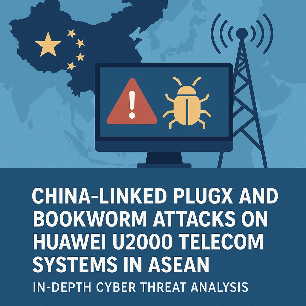 China-Linked PlugX and Bookworm Attacks on Huawei U2000 Telecom Systems in ASEAN – In-Depth Cyber Threat Analysis