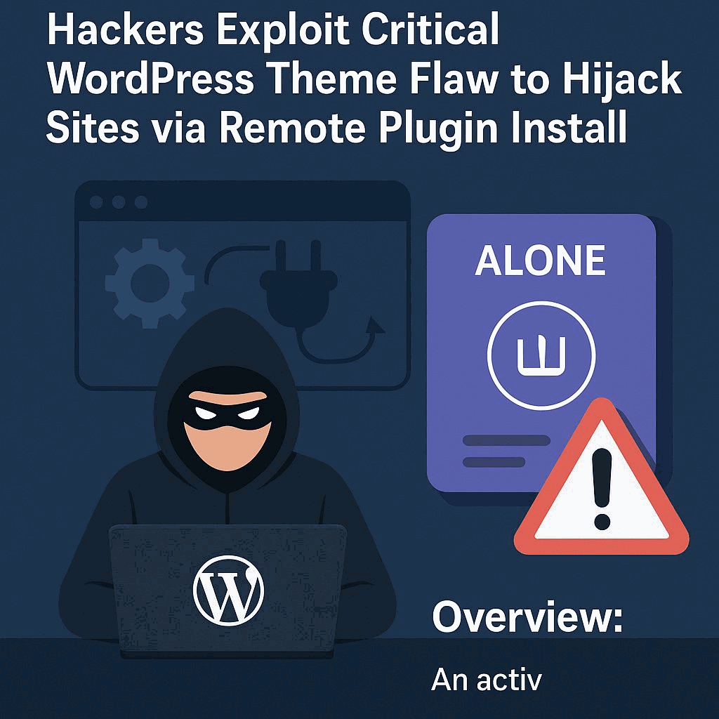Critical CVE‑2025‑5394 Exploitation of the Alone WordPress Theme Enables Remote Plugin Hijacking
