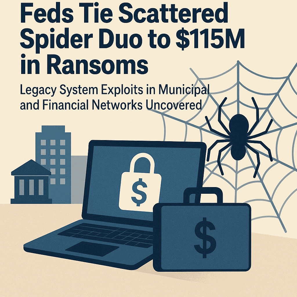 Feds Tie Scattered Spider Duo to $115M in Ransoms: Legacy System Exploits in Municipal and Financial Networks Uncovered