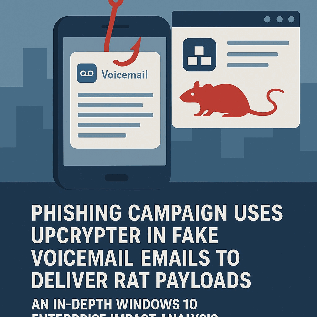 Phishing Campaign Uses UpCrypter in Fake Voicemail Emails to Deliver RAT Payloads: An In-Depth Windows 10 Enterprise Impact Analysis