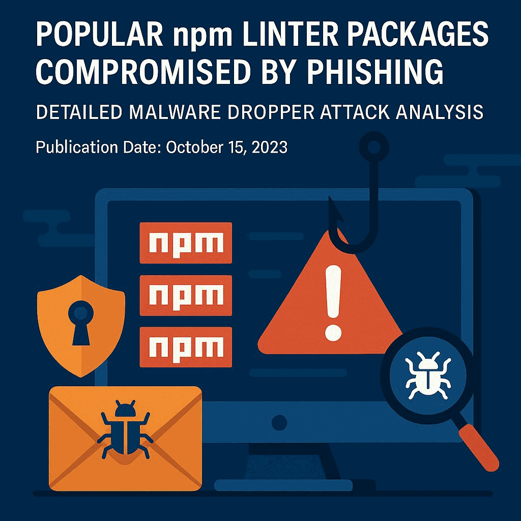 Popular npm Linter Packages Compromised by Phishing: Detailed Malware Dropper Attack Analysis