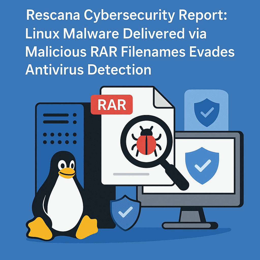 Rescana Cybersecurity Report: Linux Servers Targeted by Malware Using Malicious RAR Filenames to Evade Antivirus Detection