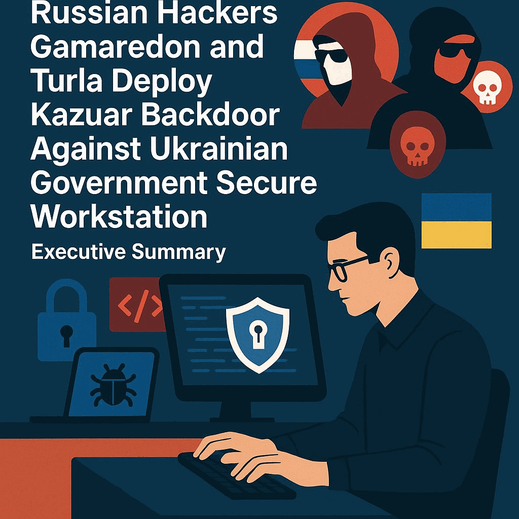 Russian Hackers Gamaredon and Turla Deploy Kazuar Backdoor Against Ukrainian Government Secure Workstation