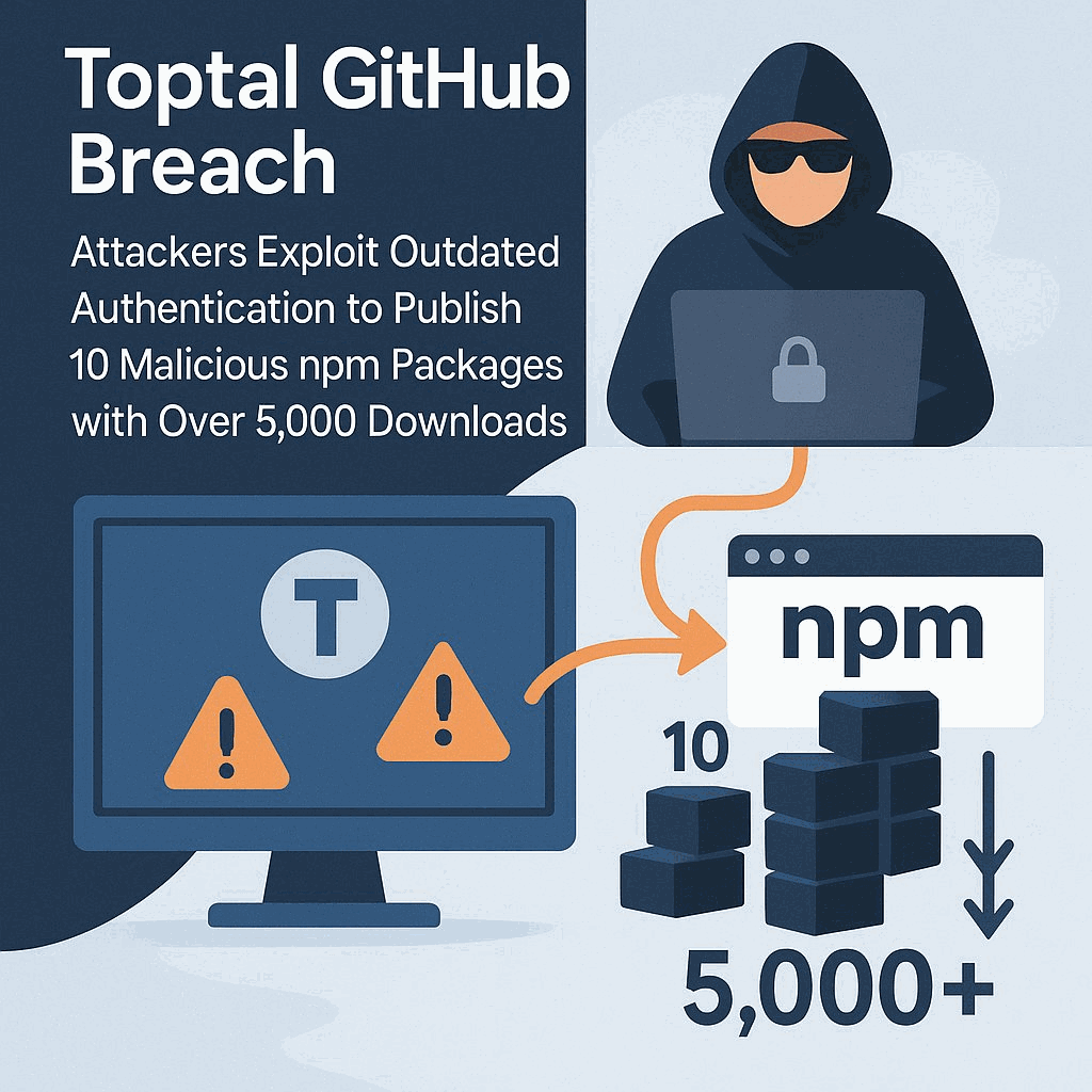 Toptal GitHub Breach: Attackers Exploit Outdated Authentication to Publish 10 Malicious npm Packages with Over 5,000 Downloads
