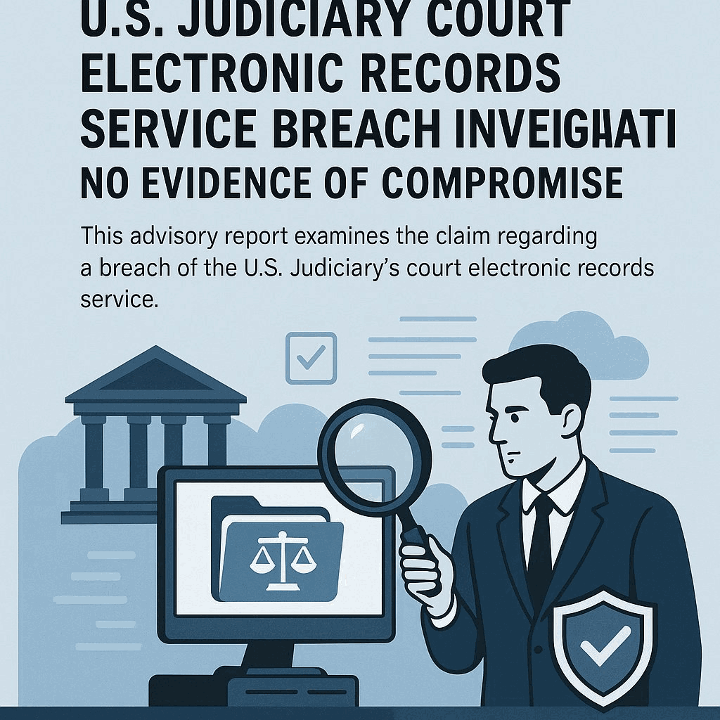 U.S. Judiciary Court Electronic Records Service Breach Investigation: No Evidence of Compromise