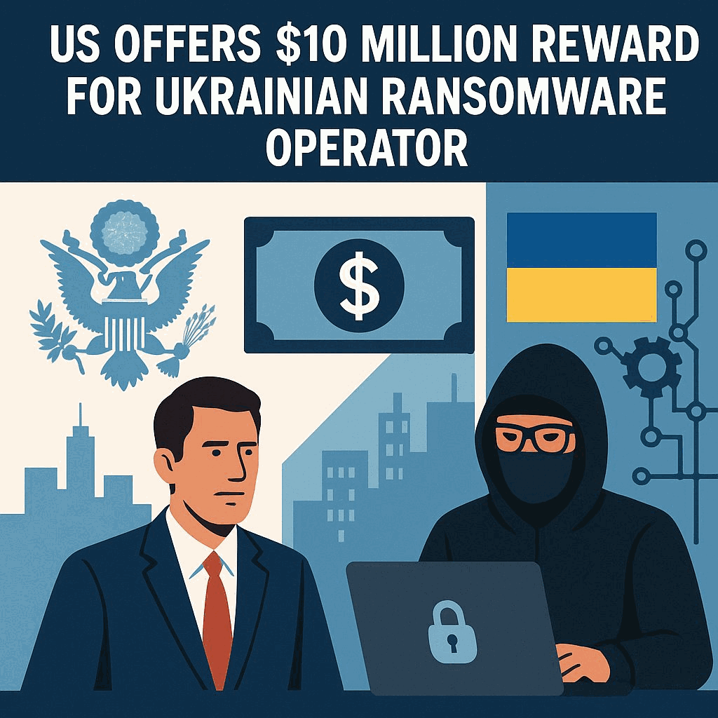 US Offers $10M Reward for Ukrainian Ransomware Operator Targeting Critical Infrastructure Systems